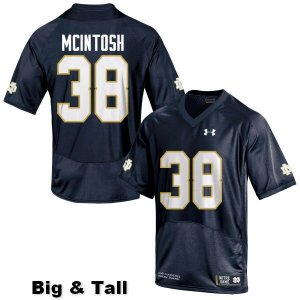 Notre Dame Fighting Irish Men's Deon McIntosh #38 Navy Blue Under Armour Authentic Stitched Big & Tall College NCAA Football Jersey ZZM2199WC